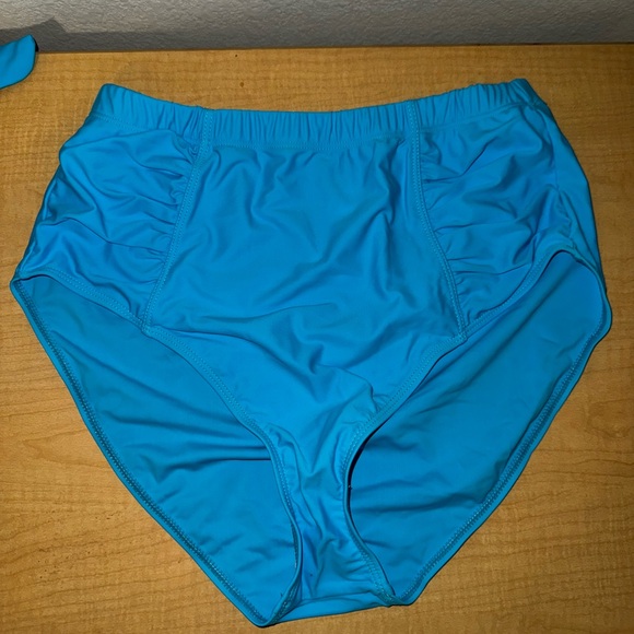 Swimsuits For All Plus Size Blue Fringe Top with High Waisted  Bottoms NWOT - Picture 3 of 8